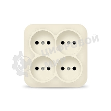 Розетка 4-м ОП 10А IP20 квадрат. без заземл. сл. кость IONICH 1453