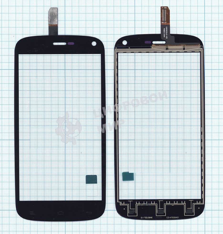 Сенсорное стекло (тачскрин) для Fly IQ4410 Quad Phoenix, черное