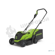 Газонокосилка аккумуляторная GreenWorks GD24LM33k4, 24v, 33 см, 1хАКБ 4А·ч и ЗУ (2516107UB)