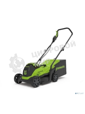 Газонокосилка аккумуляторная GreenWorks GD24LM33k4, 24v, 33 см, 1хАКБ 4А·ч и ЗУ (2516107UB)