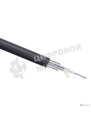 Кабель ВО Cabeus Loose tube, 4хОВ, OS2 9/125, PE, Ø 8,7мм, снаружи зданий, гофрированная стальная лента, черный, усиление- стальная проволока