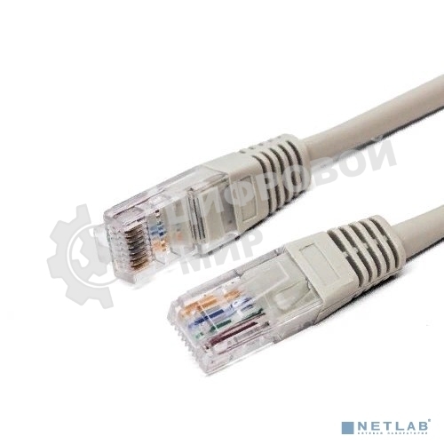 Кабель патч-корд, Filum FL-U5-C-1M U/UTP 5e cat. 1м, 26AWG(7x0.16 мм), чистая медь, PVC, серый