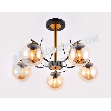 Светильник Ambrella light TR9072/5 BK/TI черный/янтарь E14 max 40W D620*420