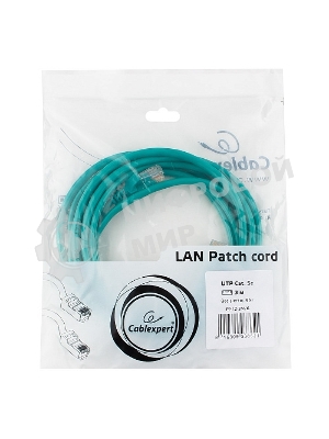 Патч-корд UTP Cablexpert cat.5e, 3м, литой, многожильный, зеленый