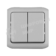 Legrand Legrand 782331 Переключатель двухклавишный IP44 (Серый)