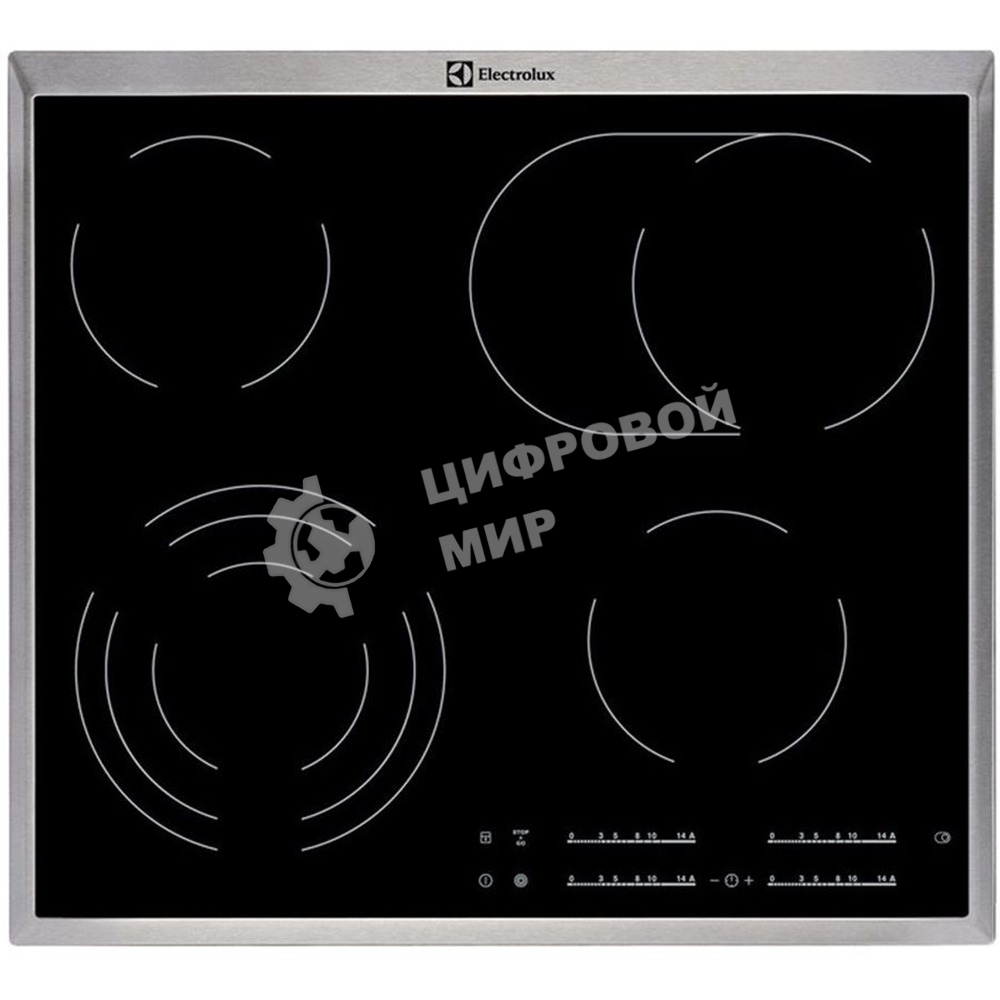 Встраиваемая варочная поверхность Electrolux электрическая, 60 см, серебристая рамка, черный