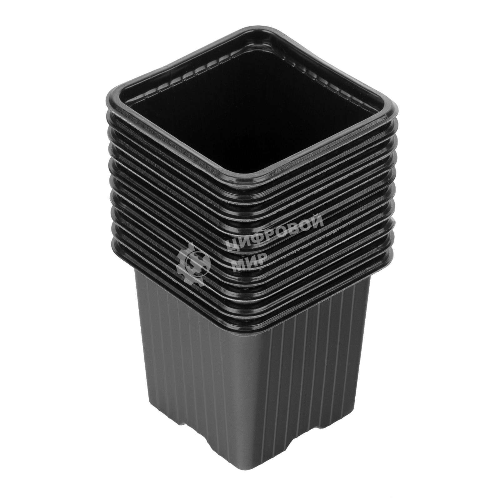 Горшочек для рассады, 70х70х65 мм, полистирол, 10 шт. Россия