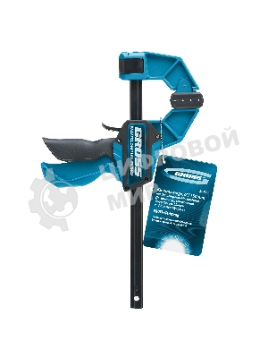 Струбцина реечная Gross быстрозажимная, пистолетного типа, пошаг. механизм, пластиковый корпус,150 мм