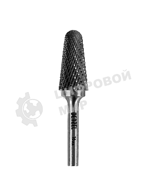 Борфреза по металлу Denzel твердосплавная, коническая закругленная, тип-L, 16 мм