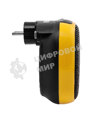 Тепловентилятор керамический Denzel DTFC-700 портативный, черный/желтый, 700 Вт, 10 м2, цифровой термостат