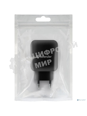 Сетевой адаптер Defender 2xUSB, 5V/2.1А, черный, пакет (EPA-13)