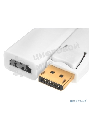 Переходник Greenconnect Переходник белый 0.10m Active DisplayPort/HDMI v1.2/v1.4 20M/19F (GCR-ADP2MHDW)
