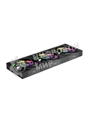Система жидкостного охлаждения PCCooler DT360 ARGb Display BK (300W, 360мм, LED temp., черный, ARGb/Fans: 3x120мм, 83.83CFM, 3000RPM/Pump height 62мм, 15dBA, 2600RPM, Rad thickness 27мм/S: 1851, 1700, 1200, 115X, AM5, AM4)