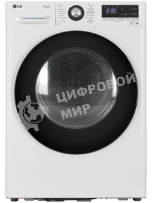Сушильная машина LG DC90V3V6W белый, 9 кг, сушка - тепловой насос, программ - 14, 60 x 85 x 66 см