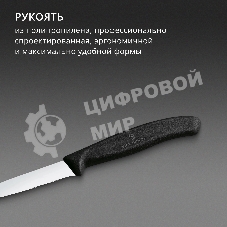 Нож Victorinox для очистки овощей, лезвие 8 см, серрейторная заточка