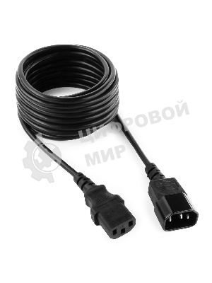 Кабель питания сист.блок-монитор Gembird 4.5-5.0м, черный, с зазем., пакет
