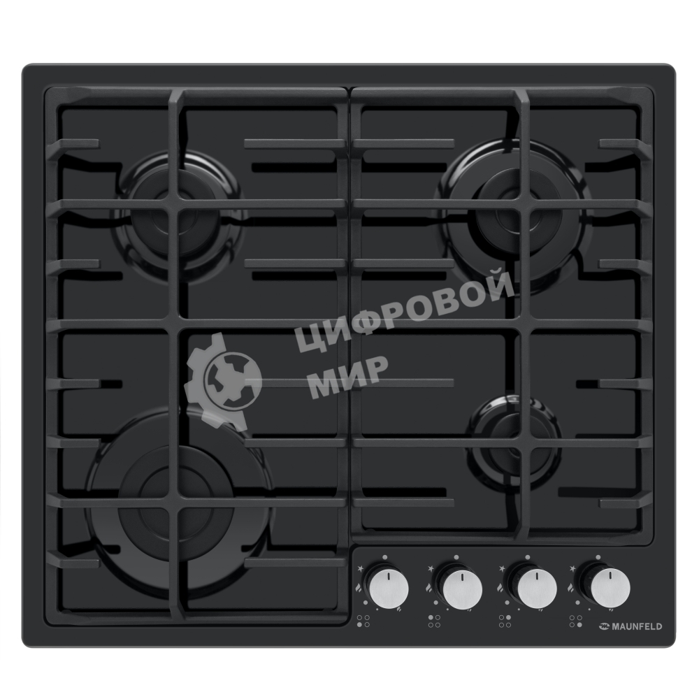 Газовая варочная панель Maunfeld EGHG.64.6CB/G, 4 конфорки, закаленное стекло, черный