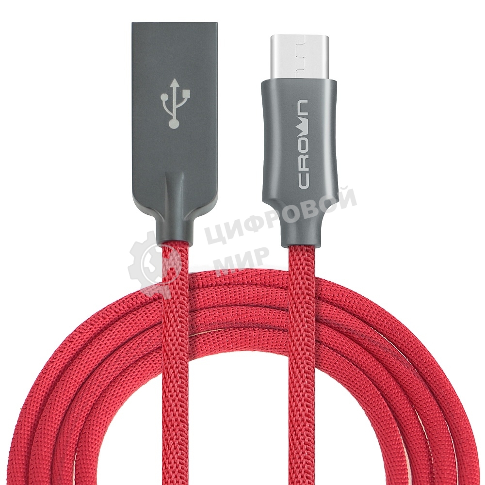 Кабель Crown USB - USB Type-C CMCU-3132C red