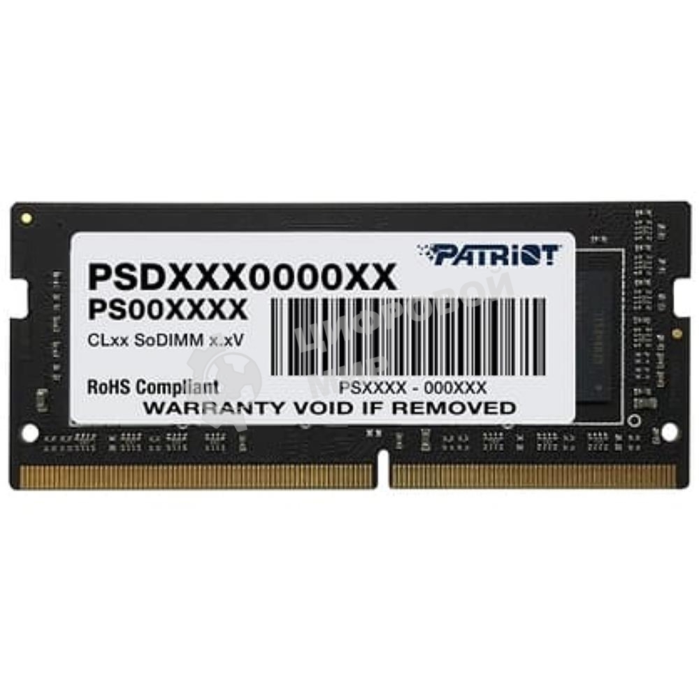 Оперативная память Patriot Signature, DDR4, 8GB (1x8 GB), 3200 MHz, CL22, SO-DIMM