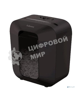 Шредер Fellowes PowerShred LX25 черный (секр.P-4)/перекрестный/6лист./11.5лтр./скрепки/скобы/пл.карты