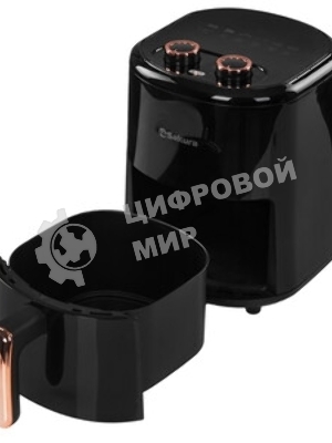 Аэрогриль Sakura SA-7682W черный, 1200 Вт, 3 л, сенсор, 12 программ