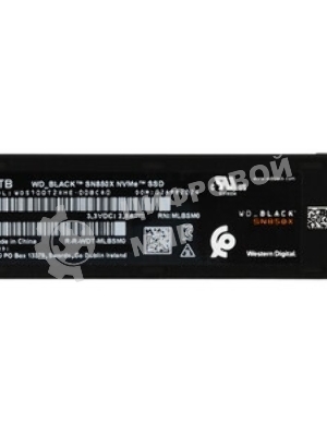 Накопитель SSD WD 1Tb Black SN850X, M.2(22x80мм), NVMe, PCIe 4.0 x4, 3D TLC, R/W 7300/6300Mb/s, IOPs 800 000/1 100 000, TbW 600, DWPD 0.3 (12 мес.)