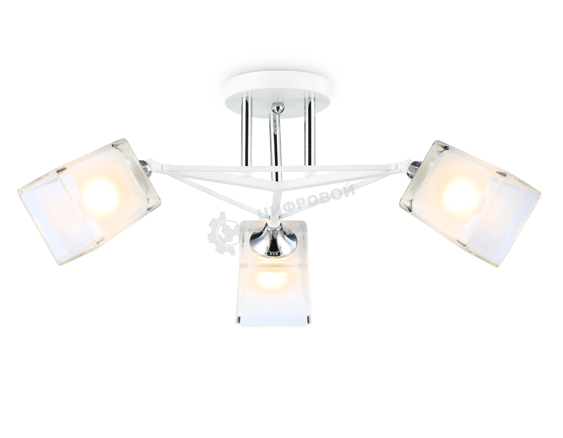 Светильник Ambrella light TR303071/3 WH/CH/FR белый/хром/белый матовый E27/3 max 40W D560*250