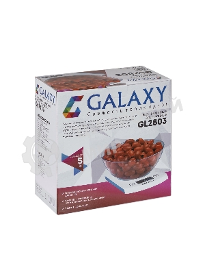 Весы кухонные Galaxy Line GL 2803, белый, пластик, максимальный вес 5 кг, ЖК-дисплей с подсветкой, цена деления 1 г