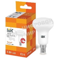 Лампа светодиодная IEK LLE-R50-5-230-30-E14 ECO R50 5Вт 3000К теплый белый E14 450лм 230-240В