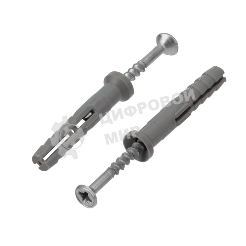 Дюбель-гвоздь Kranz потайной бортик, полипропилен 6х40 пакет (100 шт/уп)