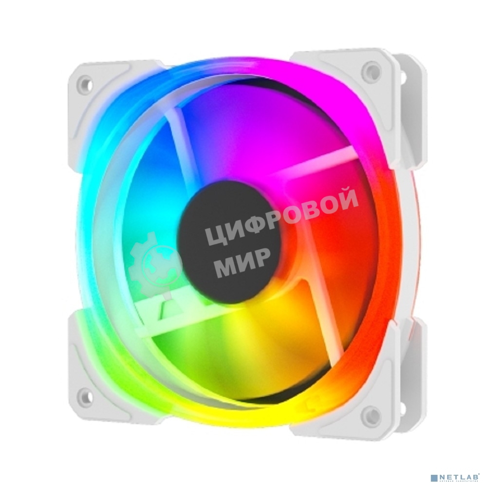 Вентилятор для корпуса Powercase (CM21-14W ARGB) White 140x140x25mm (PWM, 100шт./кор, 4pin +ARGB Sync, 800-1500±10% об/мин) Bulk