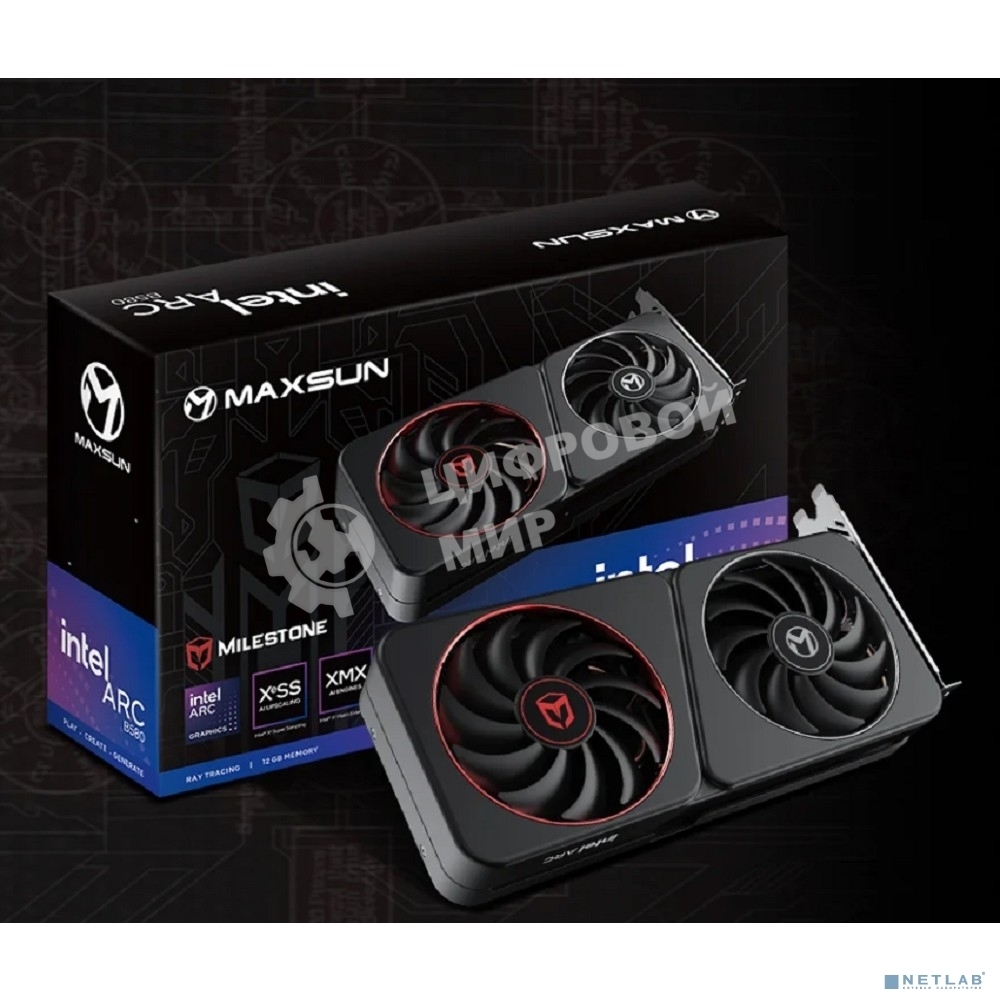 Видеокарта MAXSUN Intel Arc B580 Milestone 12G Arc B580, HDMI, 3xDP, 12G, D6