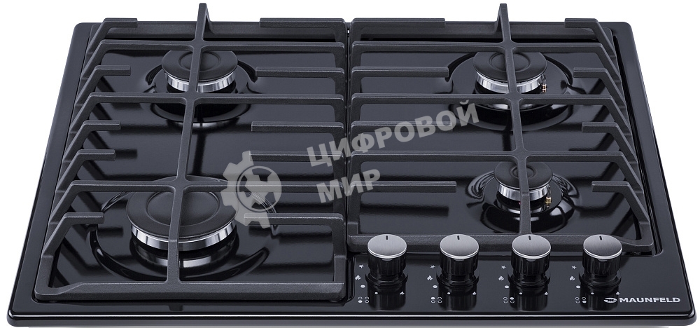 Газовая варочная панель Maunfeld EGHG.64.6CB/G, 4 конфорки, закаленное стекло, черный