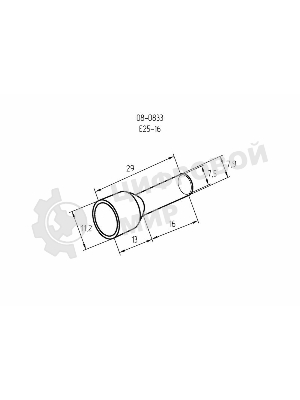 Наконечник штыревой втулочный изолированный Rexant F-16 мм 25 мм² (НШВи 25-16) черный