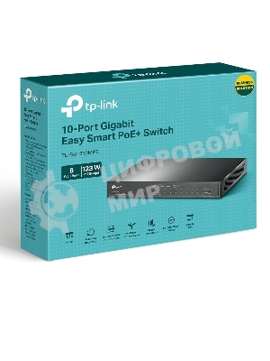 Коммутатор TP-Link TL-SG1210MPE Easy Smart 10-портовый гигабитный с 8 портами PoE+
