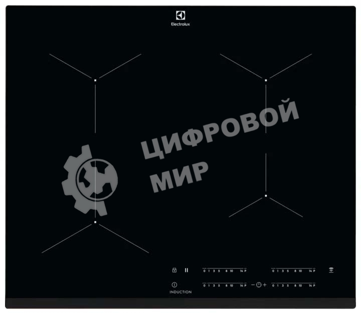Индукционная варочная панель Electrolux индукционная, 60 см, распознавание наличия посуды, черный
