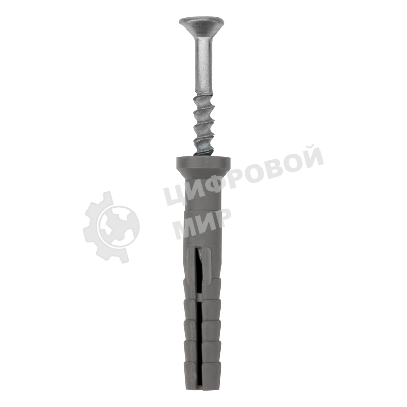 Дюбель-гвоздь Kranz потайной бортик, полипропилен 6х40 пакет (100 шт/уп)