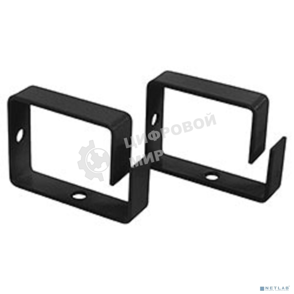 Организатор комм. шнуров Cabeus, 1HU, 65х14х45 мм (ВхШхГ), кольцевого типа, с отверстиями, металл, черный