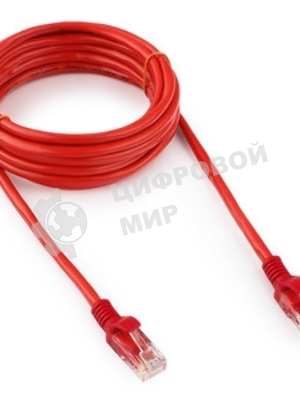Патч-корд UTP Cablexpert cat.5e, 3м, литой, многожильный, красный