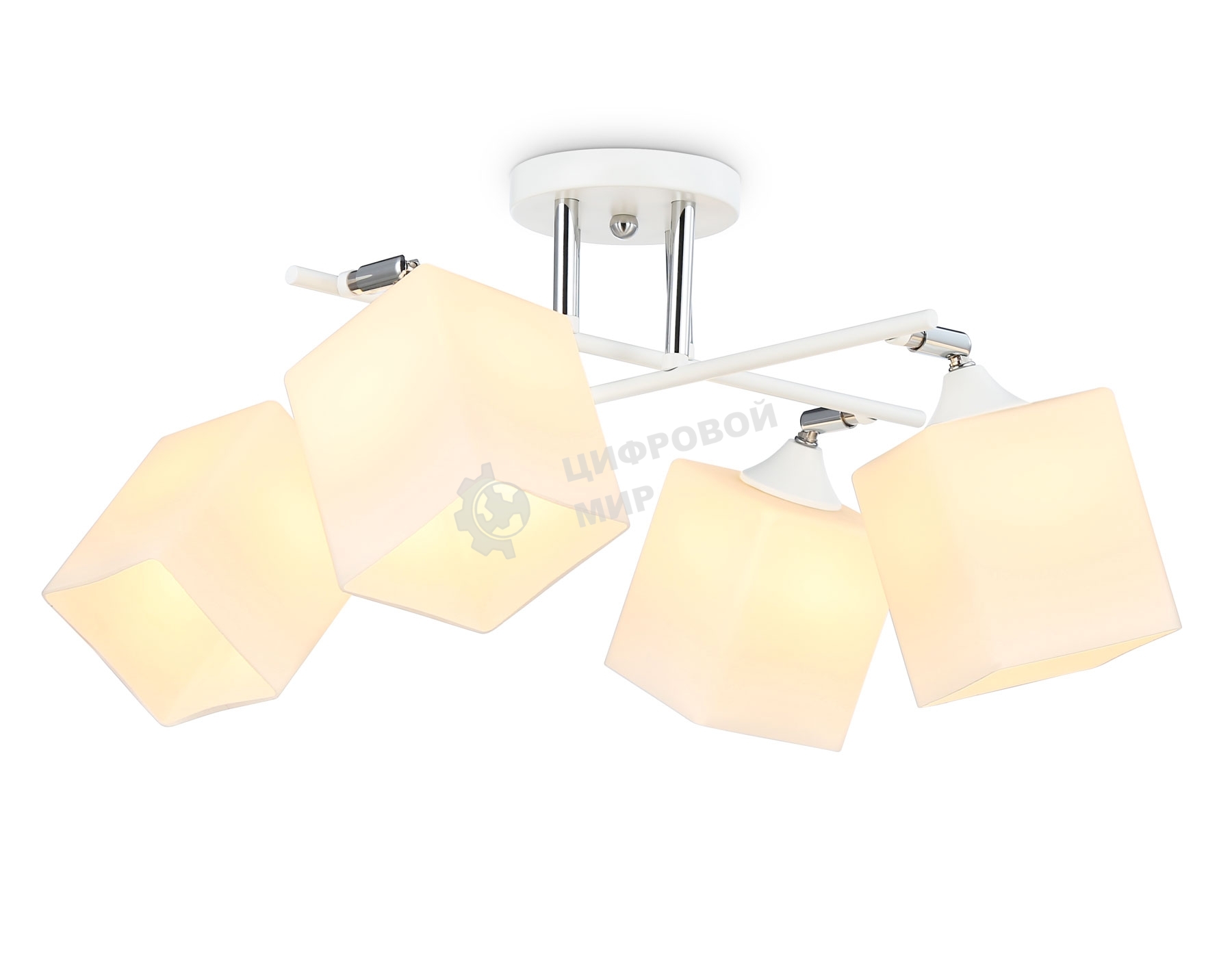 Светильник Ambrella light TR303083/4 WH/CH/FR белый/хром/белый матовый E27/4 max 40W 620*620*260