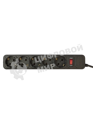 Сетевой фильтр PC Pet AP01006-5-BK 5 м, 5 розеток, черный