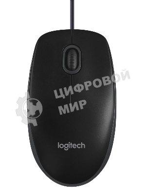 Мышь проводная Logitech B100 черный, 1000 dpi, USB, кнопки - 3