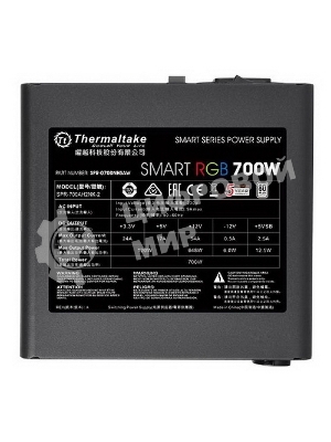 Блок питания Thermaltake Smart RGb (PS-SPR-0700NHSAWE-1), 700Вт, 80 PLUS, 120мм, черный