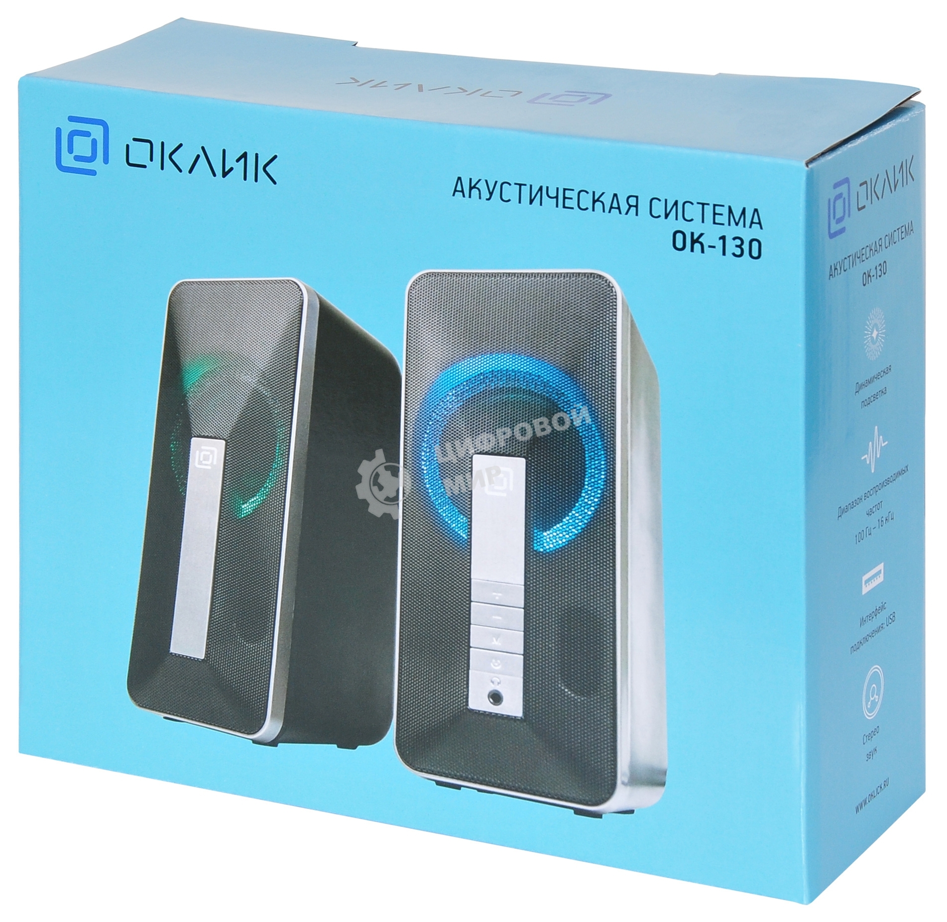 Портативная колонка Oklick OK-130 2.0 черный BT