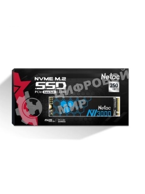 Накопитель SSD Netac NV3000, 250Gb, PCIe 3.0 x4, M.2 2280, NVMe, R/W 3000/1400