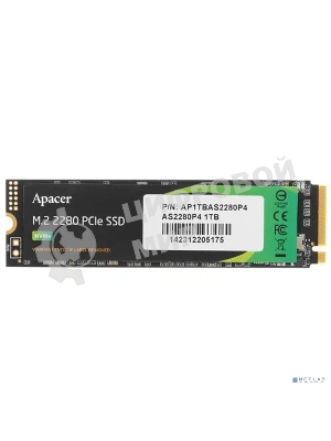 Накопитель SSD Apacer 1Tb, M.2 2280, AS2280P4 PCIe 3.0 x4, NVMe, R/W 3000/2000