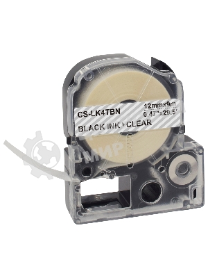 Картридж ленточный Cactus CS-LK4TBN черный, 12 мм, 9 м для Epson LW300/LW400/LW700/LW600P/LW1000P/K400/Z700/Z900