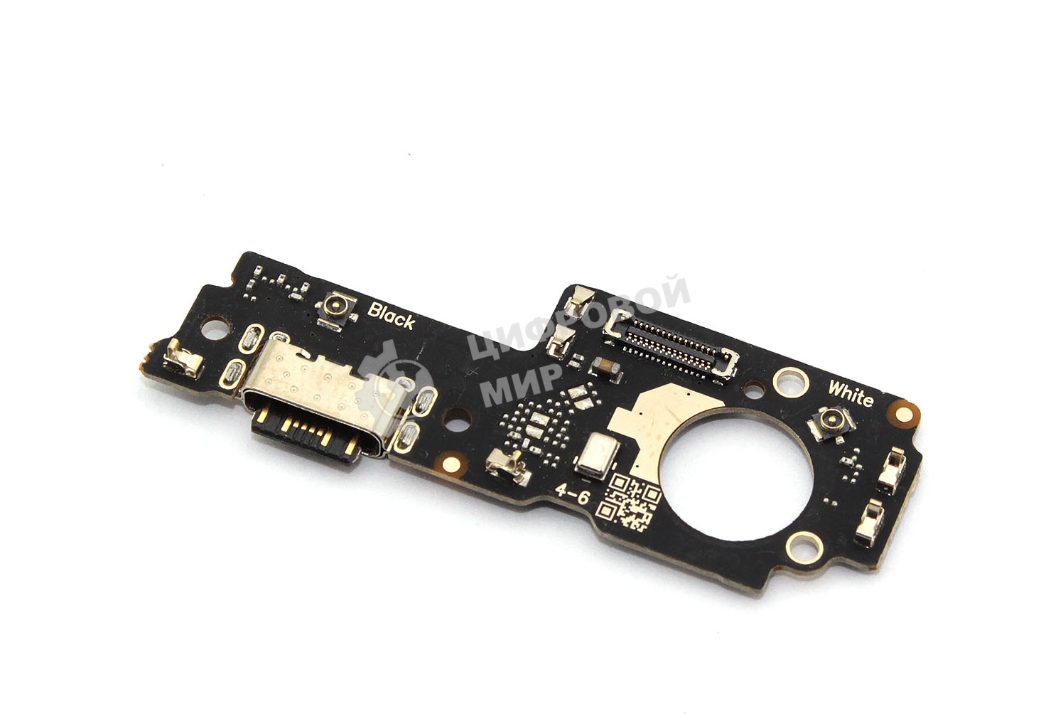 Нижняя плата (шлейф) с разъемом зарядки и микрофоном для Xiaomi Poco M5 (22071219CG)