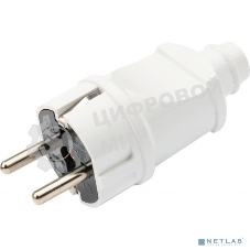 Вилка Евро Rexant прямая с з/к 16А усиленная белая