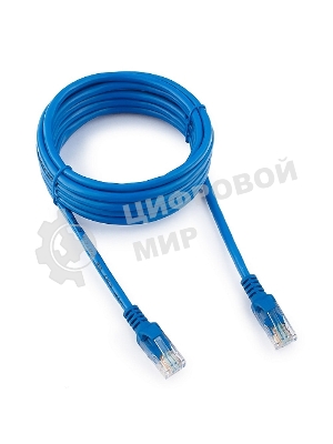 Патч-корд UTP Cablexpert cat.5e, 3м, литой, многожильный, синий